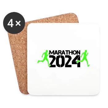 Marathon 2024 - Dessous de verre (lot de 4) - blanc - Devant