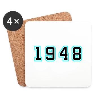 1948 Jahr Geburtstag - Untersetzer (4er-Set) - Weiß - Vorne