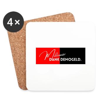 Demo Money Millionaire – Millionaire thanks to Demo Money. - Coasters (set of 4) - white - Front