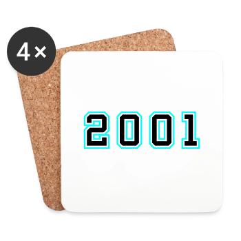 2001 Year Birthday - Coasters (set of 4) - white - Front