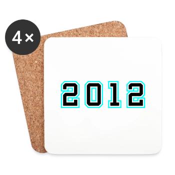 2012 Jahr Geburtstag - Untersetzer (4er-Set) - Weiß - Vorne