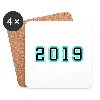 2019 Jahr Geburtstag - Untersetzer (4er-Set) - Weiß - Vorne