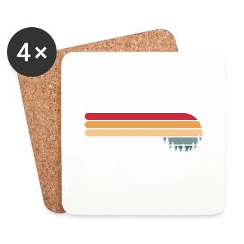 Forest Tree Sunset - Coasters (set of 4) - white - Front