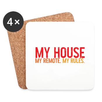 My House My Remote My Rules 3 - Untersetzer (4er-Set) - Weiß - Vorne