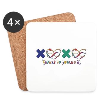 Infinity Heart Autism Awareness Choisir d’inclure - Dessous de verre (lot de 4) - blanc - Devant