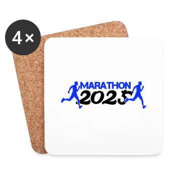 marathon 2025 - Untersetzer (4er-Set) - Weiß - Vorne