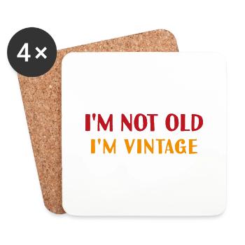 I'm not old, I'm vintage - Coasters (set of 4) - white - Front