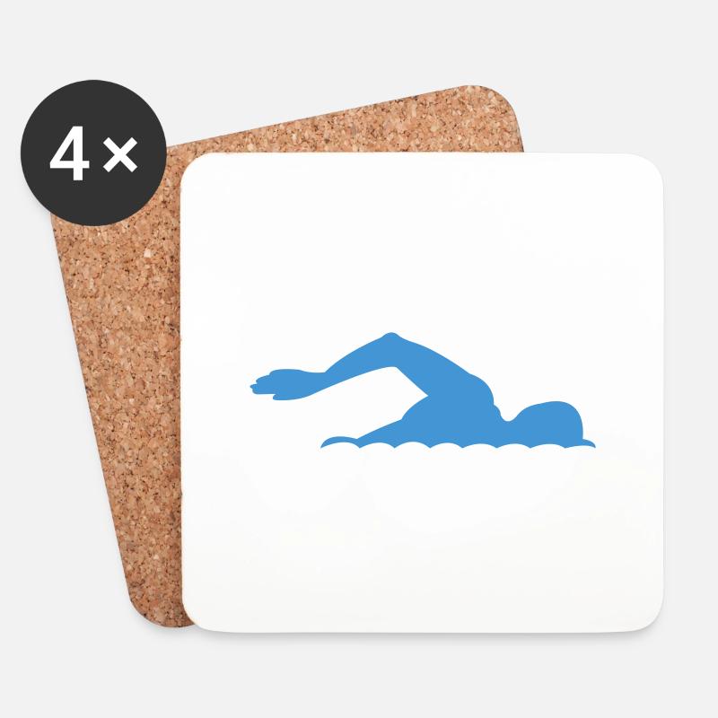 swimming - Untersetzer (4er-Set) - Weiß