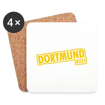 Dortmund - 0231 - Area Code - Coasters (set of 4) - white - Front