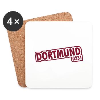 Dortmund - 0231 - Area Code - Coasters (set of 4) - white - Front