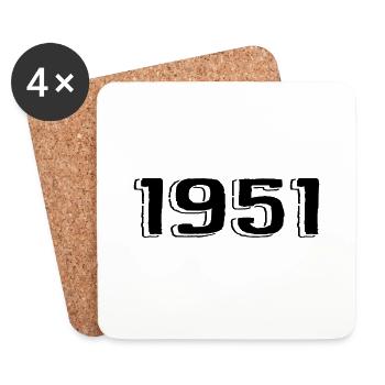 Jahrgang 1951 geboren Geburtstag Retro 1951 - Untersetzer (4er-Set) - Weiß - Vorne