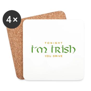 Irish Funny Saying - Tonight I m Irish - Coasters (set of 4) - white - Front