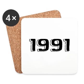 Vintage 1991 Born Birthday Retro 1991 - Coasters (set of 4) - white - Front