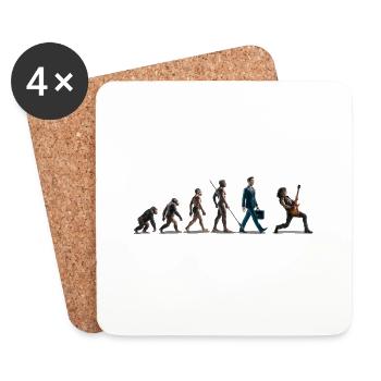 Evolution Guitar Player - Untersetzer (4er-Set) - Weiß - Vorne