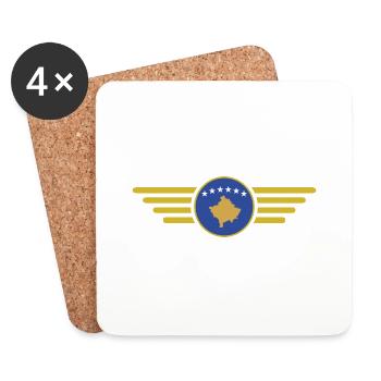 J’aime le Kosovo, T-shirt design de style élégance - Dessous de verre (lot de 4) - blanc - Devant