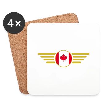 J’aime le Canada, T-shirt design de style élégance - Dessous de verre (lot de 4) - blanc - Devant
