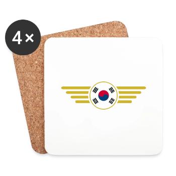 I Love South Korea, Elegance Style Design T-Shirt - Coasters (set of 4) - white - Front