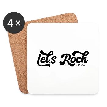 2025 Vintage Black Tees, Lets Rock - Coasters (set of 4) - white - Front