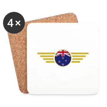 J’aime la Nouvelle-Zélande, T-shirt design de style élégance - Dessous de verre (lot de 4) - blanc - Devant