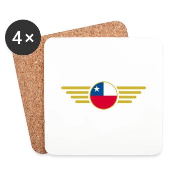 Ich liebe Chile, Stil Design T-Shirt, Kleidung - Untersetzer (4er-Set) - Weiß - Vorne