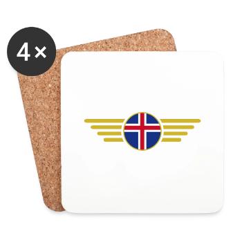 J’aime l’Islande T-shirt design de style élégance - Dessous de verre (lot de 4) - blanc - Devant