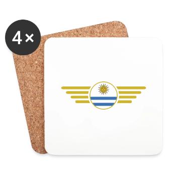 J’aime l’Uruguay, T-shirt design de style élégance - Dessous de verre (lot de 4) - blanc - Devant