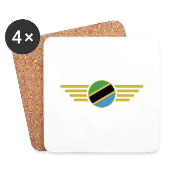J’aime la Tanzanie, T-Shirt Design Style Élégance - Dessous de verre (lot de 4) - blanc - Devant