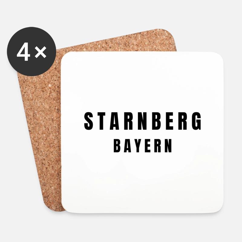 Starnberg Bayern - Untersetzer (4er-Set) - Weiß