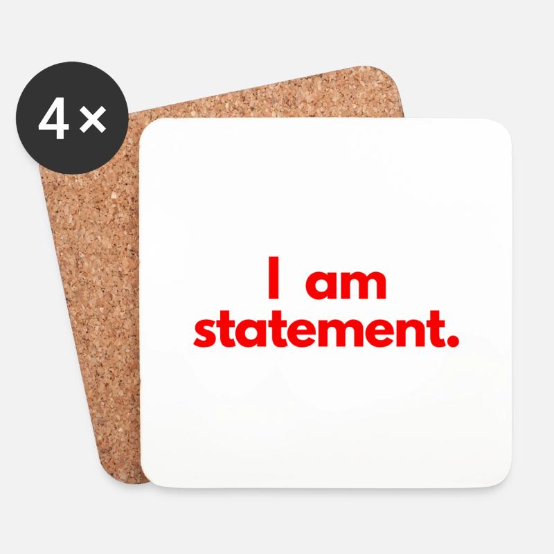 I am statement. Red - Coasters (set of 4) - white