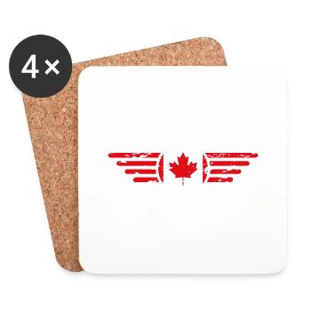 J’aime le Canada, T-shirt design de style élégance - Dessous de verre (lot de 4) - blanc - Devant
