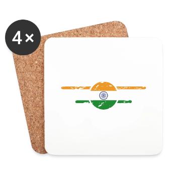 Ich liebe Indien, Stil Design T-Shirt - Untersetzer (4er-Set) - Weiß - Vorne