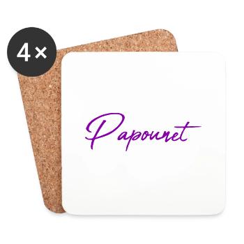 PAPOUNET. DAD. FATHER'S DAY. HAPPY FATHER'S DAY - Coasters (set of 4) - white - Front