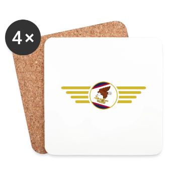 American Samoa, Elegance Style Design T-Shirt - Coasters (set of 4) - white - Front