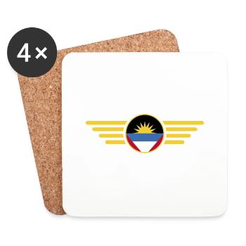 J’aime Antigua-et-Barbuda, l’élégance style design - Dessous de verre (lot de 4) - blanc - Devant