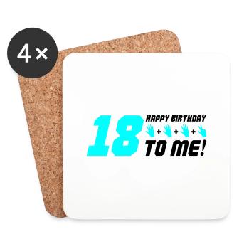 Happy Birthday to me 18 - Coasters (set of 4) - white - Front