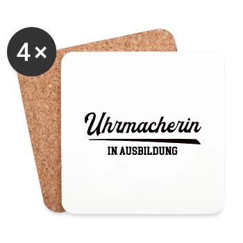 Uhrmacherin in Ausbildung Uhrmacherausbildung - Untersetzer (4er-Set) - Weiß - Vorne