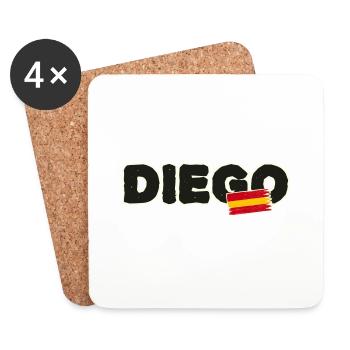 Diego spanische Flagge Spanien - Untersetzer (4er-Set) - Weiß - Vorne