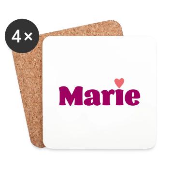 Marie with Heart Gift - Coasters (set of 4) - white - Front
