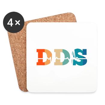 Retro Heartbeat Doctor of Dental Surgery - Coasters (set of 4) - white - Front