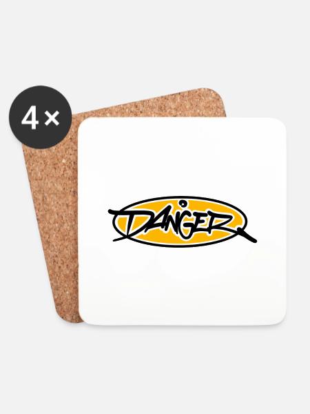 Danger! - Untersetzer (4er-Set) - Weiß