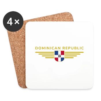 République dominicaine T-Shirt Design - Dessous de verre (lot de 4) - blanc - Devant