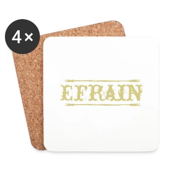 Efrain Golden Text Name Name Badge - Coasters (set of 4) - white - Front
