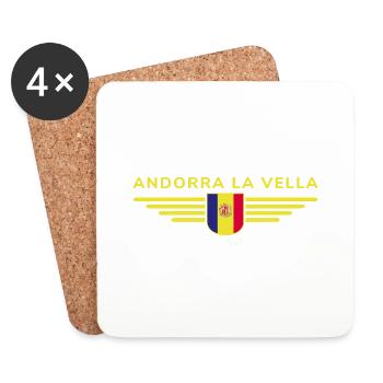 Andorra La Vella Fan T-Shirt Design - Untersetzer (4er-Set) - Weiß - Vorne