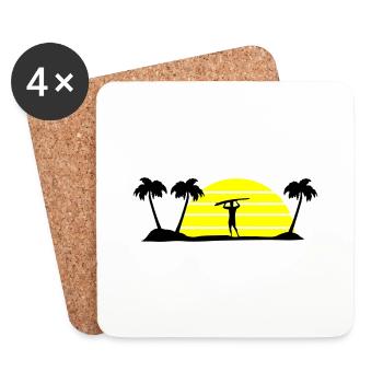 surfing - Untersetzer (4er-Set) - Weiß - Vorne
