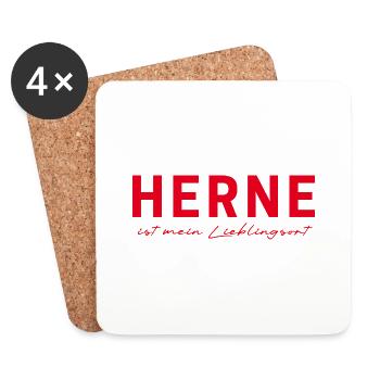 Herne T-Shirt – Show your love for the Ruhr area - Coasters (set of 4) - white - Front