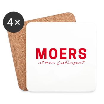 Moers T-Shirt – Zeig deine Heimatliebe! - Untersetzer (4er-Set) - Weiß - Vorne