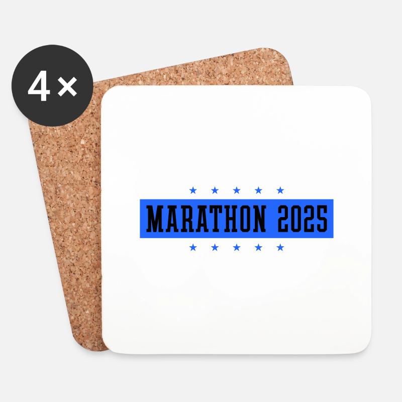 Marathon 2025 - Untersetzer (4er-Set) - Weiß