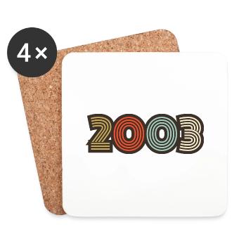 2003 Retro Jahrgang - Untersetzer (4er-Set) - Weiß - Vorne