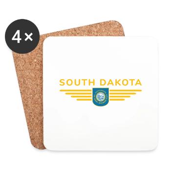 South Dakota Fan T-Shirt – For real fans! - Coasters (set of 4) - white - Front