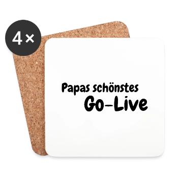 Papas schönstes Go-Live! - Untersetzer (4er-Set) - Weiß - Vorne
